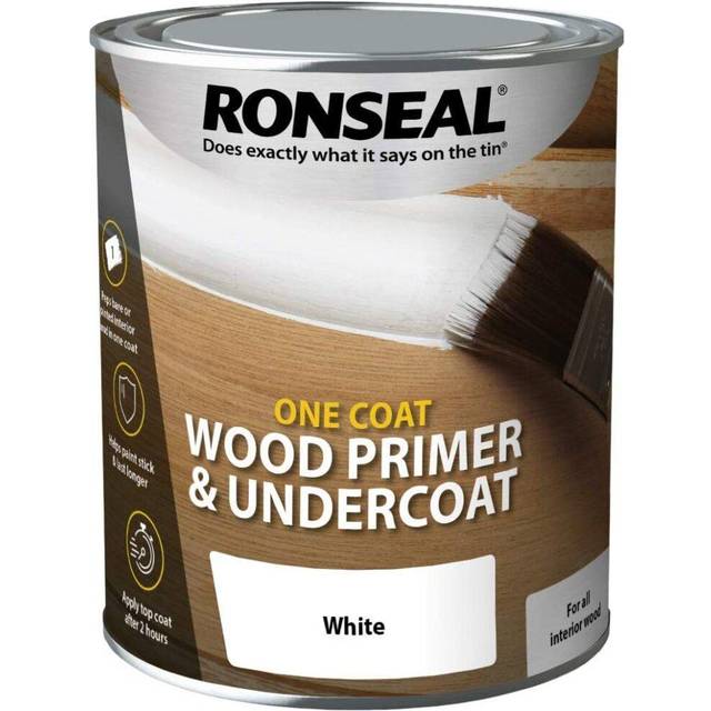Ronseal One Coat Wood Primer & Undercoat White 750ml