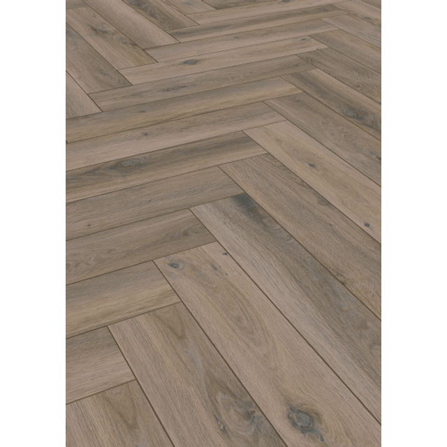 Kronotex Metz Oak - Herringbone 8mm Laminate Flooring (122373)