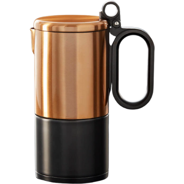 Bra Kaffe mokabryggare i rostfritt stål för 9 koppar, lämplig för alla typer av spisar och induktion, svart och koppar
