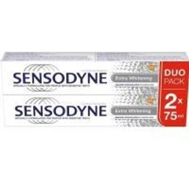 Sensodyne Extra Whitening Blekande tandkräm med fluor För känsliga tänder 2x75 ml