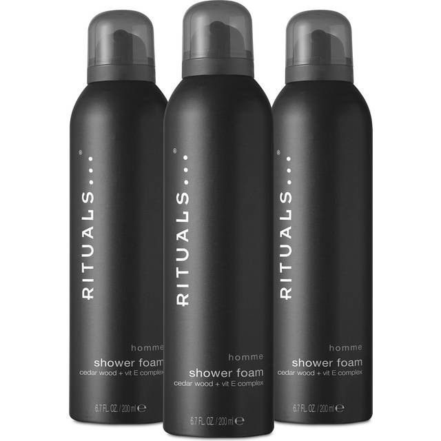 RITUALS Homme Collection skummande duschgelpaket 3 x 220 ml - med cederträ - stimulerande och tonande egenskaper med vitamin E-komplex