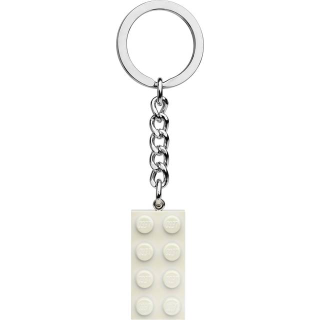 LEGO Classic White Metallic Stone 2x4 Keyring 854084