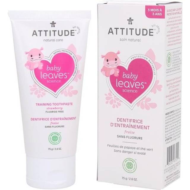 Attitude Baby Leaves Training Toothpaste Fluoride Free Strawberry 2.6 oz