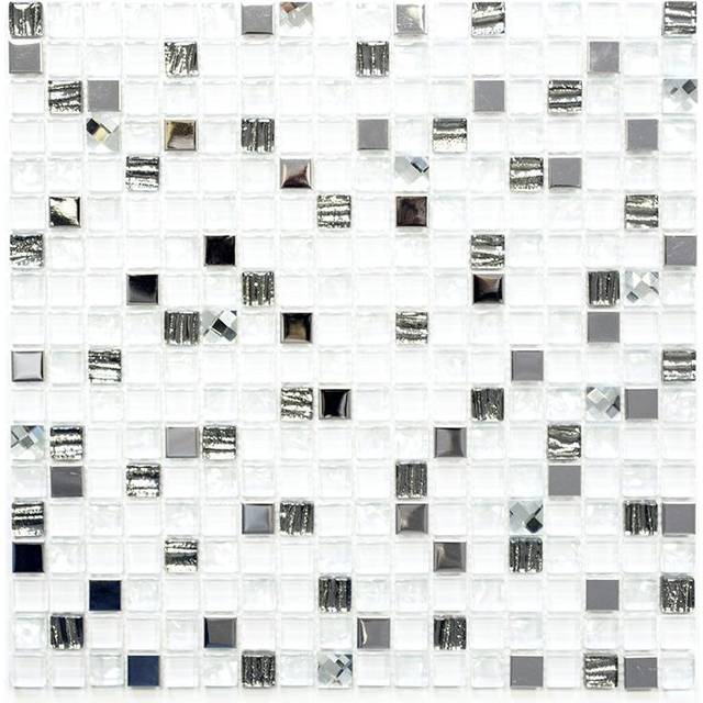 Mosaik Square Crystal Mix Vit 1,5X1,5Cm Pris Per Ark