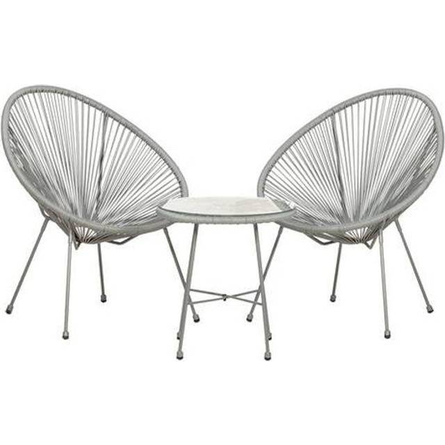 MONACO 3pc Egg Chair Set - Grey (2)