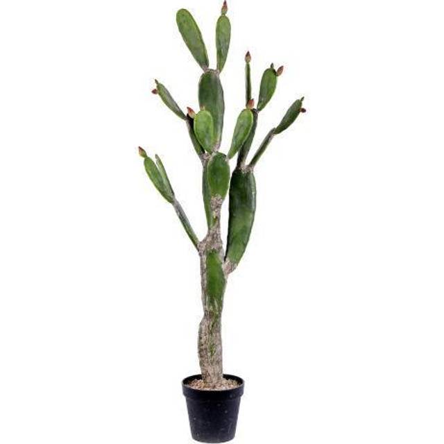 Vickerman 57 Artificial Green Cactus  Black Plastic Planters Pot