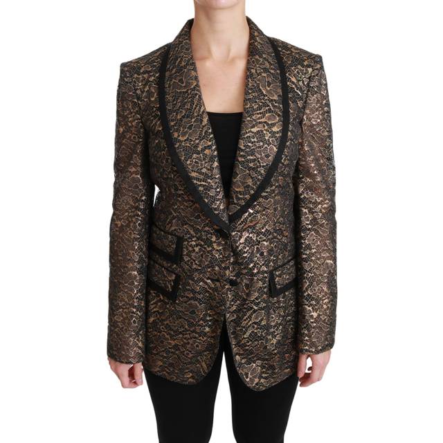 Dolce & Gabbana, Jacka, Dam, M, Polyester, Underbar Single Breasted Coat Jacka - yellow (M)
