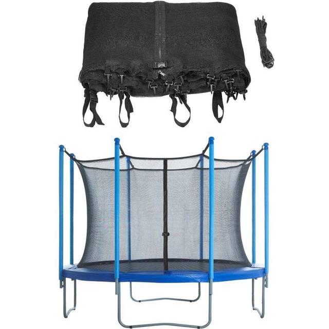 Trampoline Replacement Enclosure Surround Safety Inside Net for 8ft Frame using 8 Straight Poles - Black (165cm H X 244cm W X 244cm D)