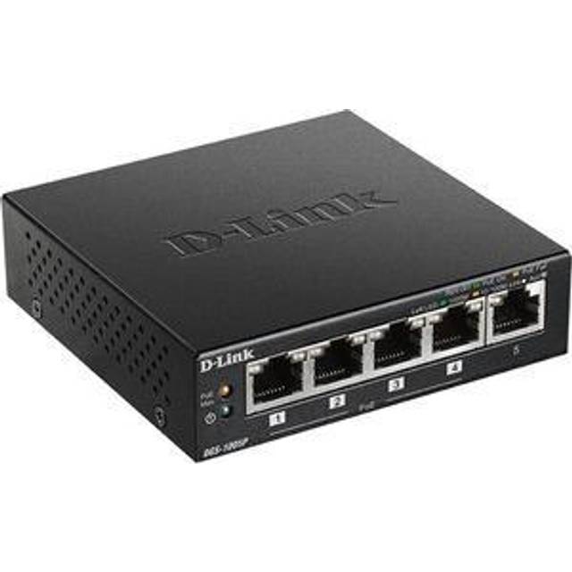 D-Link DGS-1005P/B 5-Port Desktop Gigabit PoE+ Switch