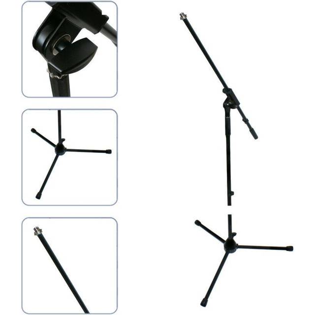 2x ADJUSTABLE MIC/MICROPHONE CLIP HOLDER STAND REMOVABLE Boom Arm