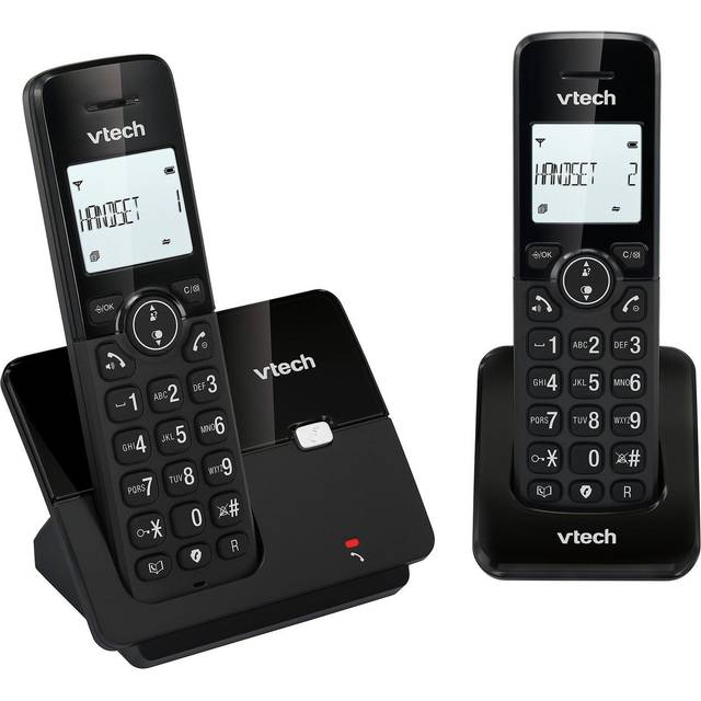 VTECH CS2001 Cordless Phone - Twin Handsets, Black, Black