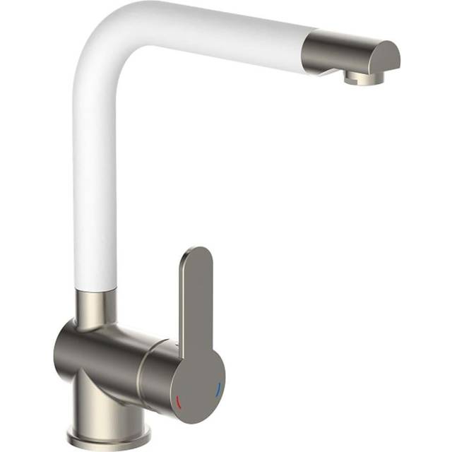 SCHÃTTE Sink Mixer with High Spout Stainless Steel White Matt Faucet Kitchen