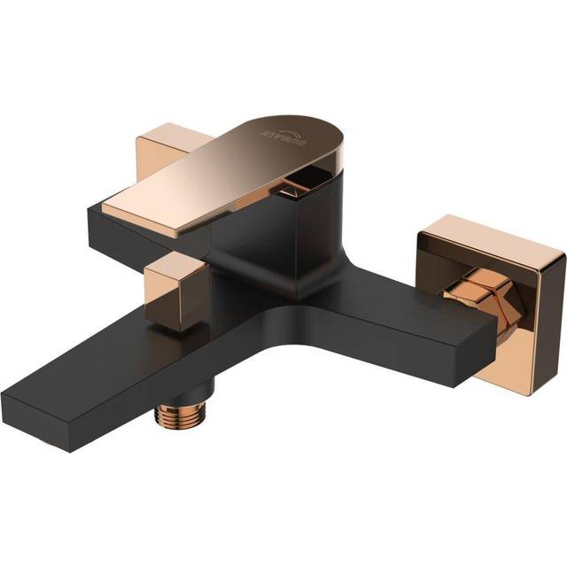 Black/Rose Gold Bathtub Mixer Tap Wall Mounted Shower Outlet
