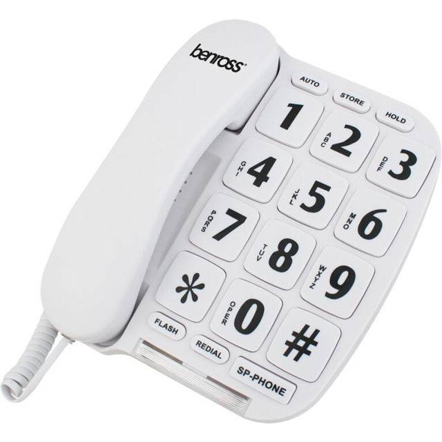 Benross 44580 Big Button Corded Telephone / Hands Free Function / White