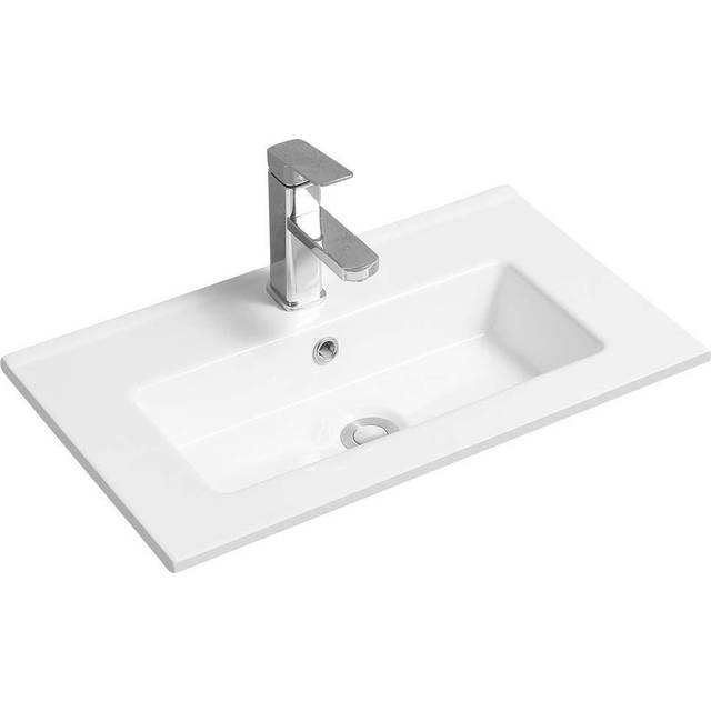 Limoge 4024a ceramic 60cm x 35cm thin-edge inset basin with rectangular bowl