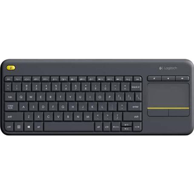 Logitech K400 Plus – tangentbord med pekplatta för tv-ansluten dator in Svart, Magyar (Qwertz)