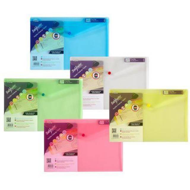 Snopake Polyfile Document Wallet Foolscap PP (Polypropylene) Landscape 36 (W) x 24 (D) x 24 (H) cm Assorted Pack of 5