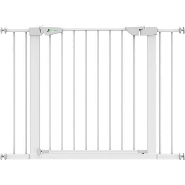 VOUNOT Stair Gates, Pressure Fit Safety Gate, White 75-108 cm