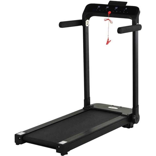 HOMCOM 600W Foldable Steel Motorised Treadmill Running Machine w/ LCD Monitor Black | TJ Hughes