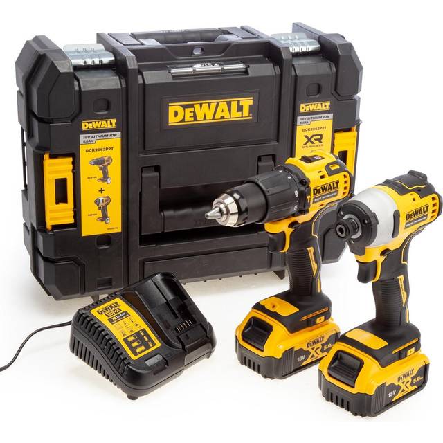DCK2062P2T 18V xr Brushless Compact Twin Pack (DCD709 & DCF809) - 2 x 5Ah - Dewalt