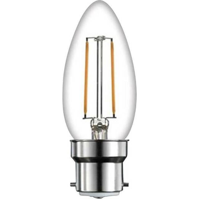 4W LED Candle Filament Light Bulb - Clear / B22 - Neutral