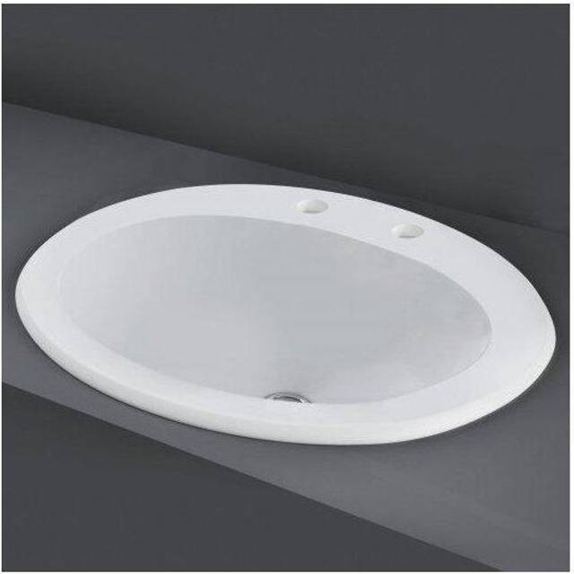 RAK Ceramics Mira Inset Basin with 2 Tap Holes | White | 560mm x 475mm x 210mm