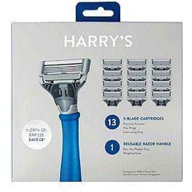 Razors for Men - Men's Razor Set with Indigo Blue Handle, 13 Razor Blade Refills, Travel Blade Cover