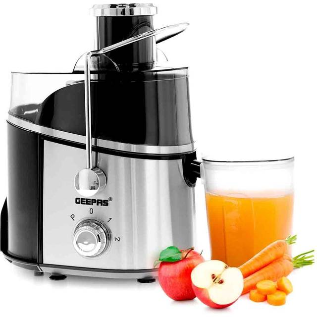 600W Juicer Machine Fruit Veg Citrus Centrifugal Electric Juice Extractor - Black - One Size