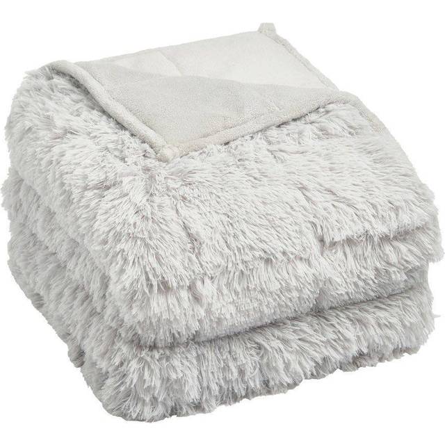 Soft Fluffy Weighted Blanket - Silver / 125 x 180cm, 6kg