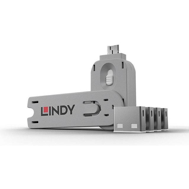 Lindy USB PORT KEY PACK OF 4 BLOCKERS WHT