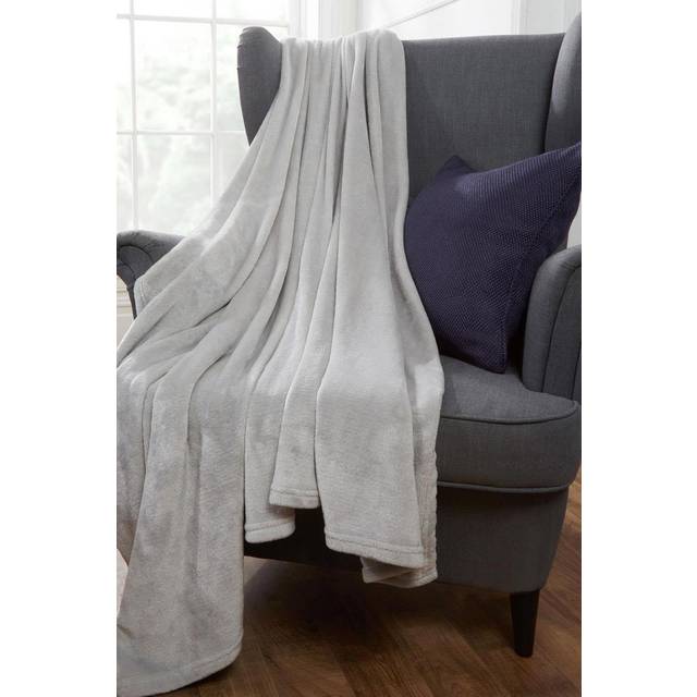 Super Soft Fleece Blanket - Silver / Machine Wash at 30 degrees / Small - 120 x 150cm