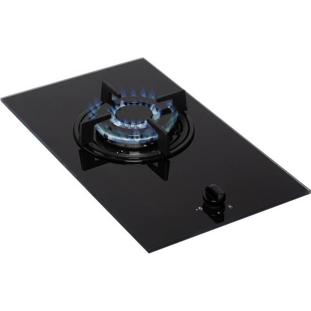 SIA GHG101BL 30cm Black Single Burner Gas on Glass Domino Hob With LPG Kit & FFD