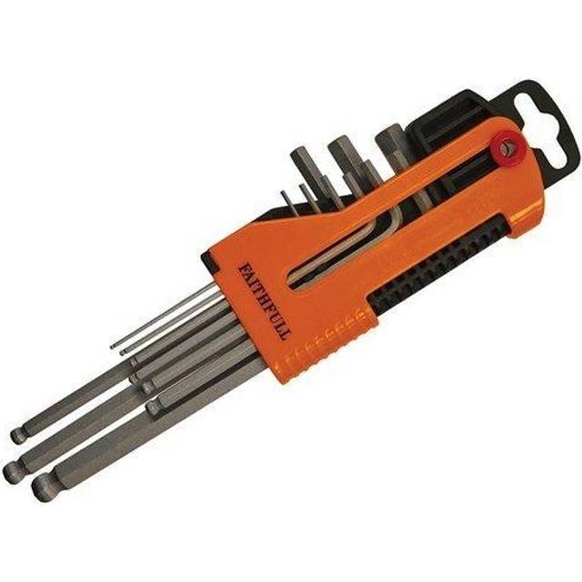 Faithfull 9 Piece Long Ball End Hexagon Allen Key Set Metric