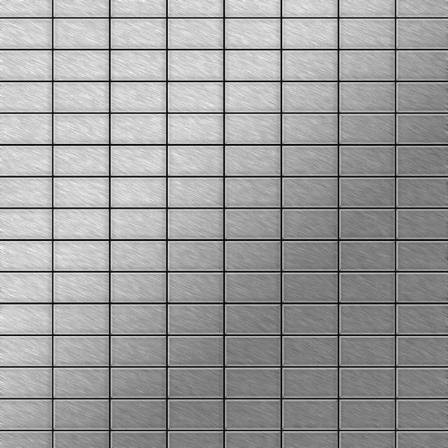 Metal Mosaic Tile Stainless Steel brushed grey 1.6mm Bauhaus-S-S-B
