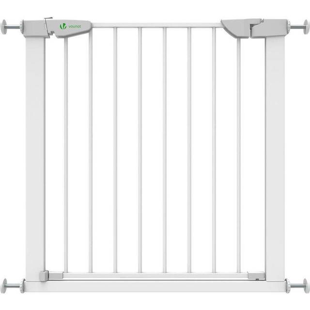 VOUNOT Stair Gates, Pressure Fit Safety Gate, White, 76-84 cm