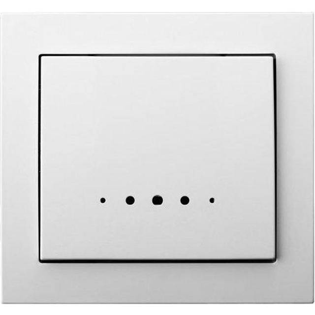 Ospel - Single Big Button Indoor Light Switch Click Wall Plate White with Light
