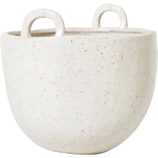 Ferm Living - Speckle Plant Pot S - off-white/unglasiert, rau/H x Ø 19x18,5cm (19.0 x &#8960;18.5cm)