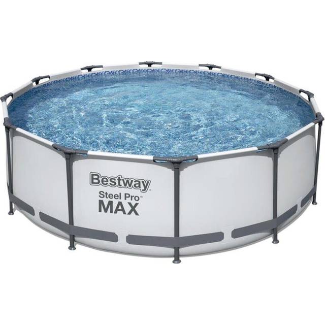 BESTWAY 12ft x 39.5" Steel Pro Max BW56418GB-21 Round Swimming Pool - Grey