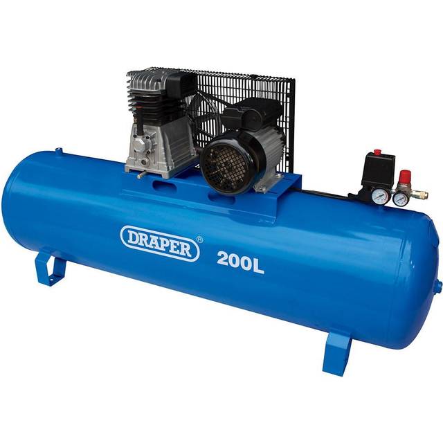 Draper 55313 200L Stationary Belt-Driven Air Compressor (2.2kW)