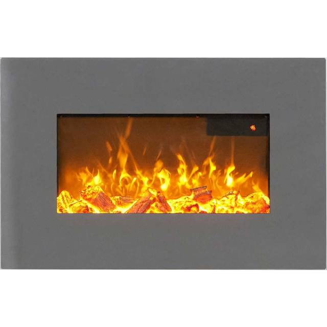 Sureflame 1.8kW Wm-9541 Electric Wall Mounted Fire With Remote In Grey 26 Inch, Grey