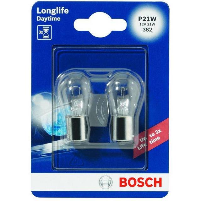 Bosch 1987301050, Car Headlamp Bulb, P21W Long-life, Brake Light, Turn Signal, Tail light, Licence Plate Light