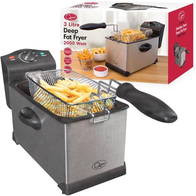 QUEST 35140 Deep Fryer - Black & Silver, Silver/Grey,Black