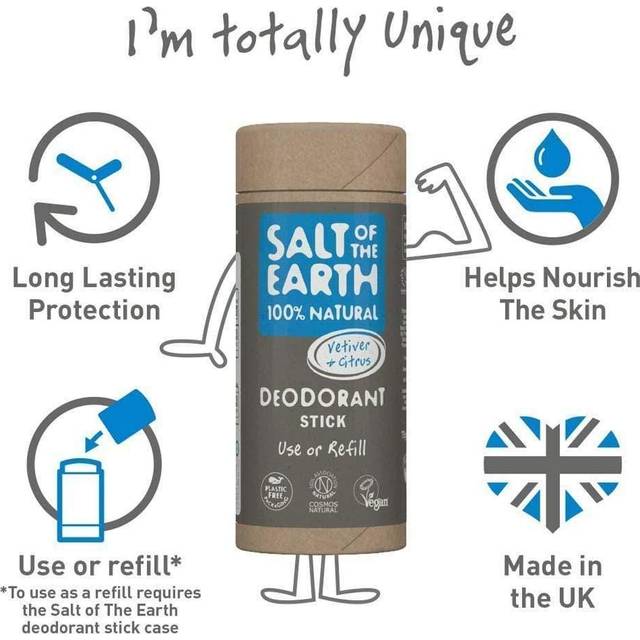 Salt of The Earth Natural Deodorant Stick Tube - Vetiver & Citrus