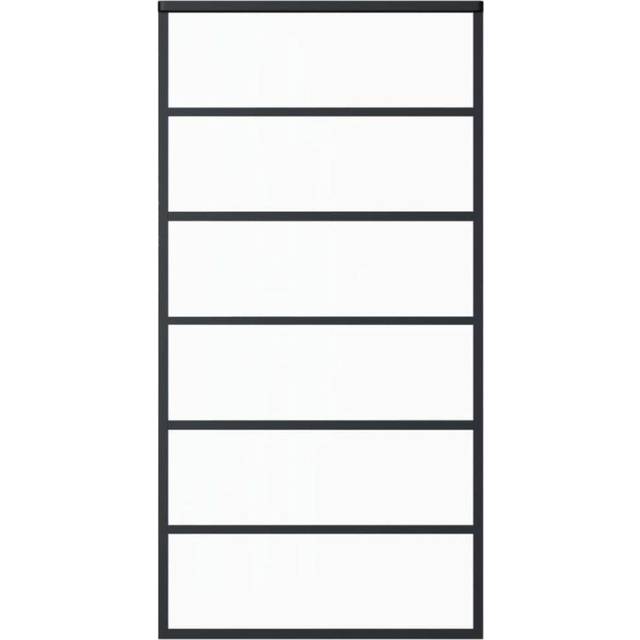 vidaXL Sliding Door ESG Glass and Aluminium 102x205 cm Black