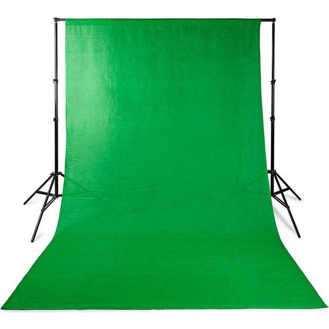 Nedis Photo Studio Backdrop Set including 2m x 3m Green Screen Background 2x Tripod Stand 1x Support Bar and Carry Bag, for Photog...