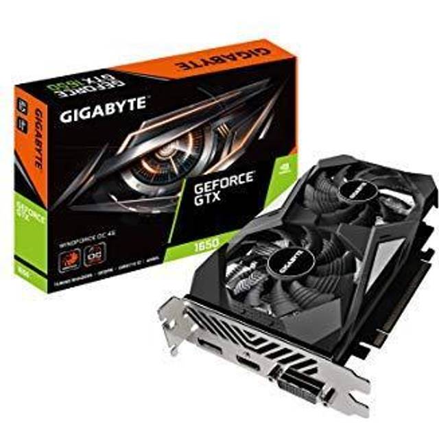 Gigabyte GeForce GTX 1650 D6 WINDFORCE OC 4G (rev. 2,0) Grafikkort, 172 mm kompakt storlek, 4 GB 128-bit GDDR6, GV-N1656WF2OC-4GD REV2.0 grafikkort