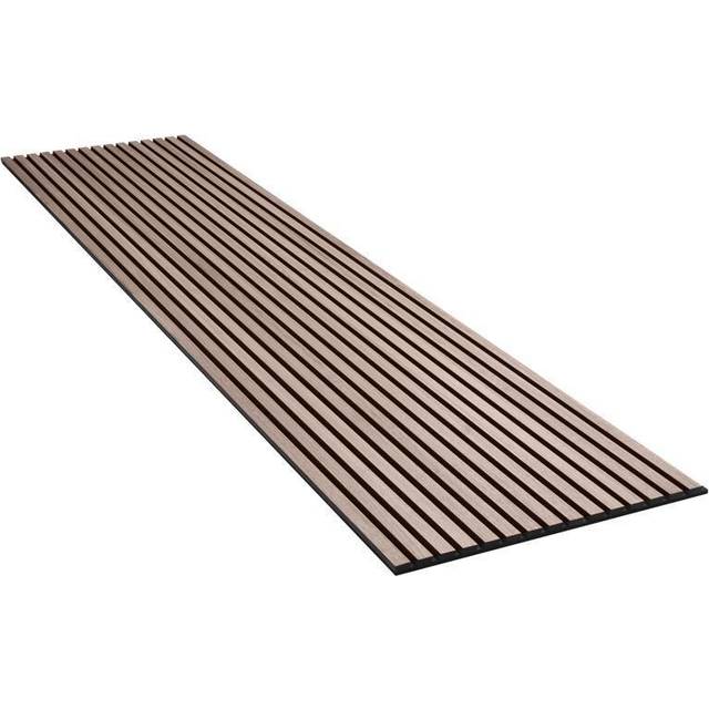 Akustikpanel amerikansk valnød ubehandlet 600x3000x20mm sort mdf og sort filt