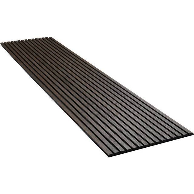 Akustikpanel røget eg ubehandlet 600x3000x20mm sort mdf og sort filt