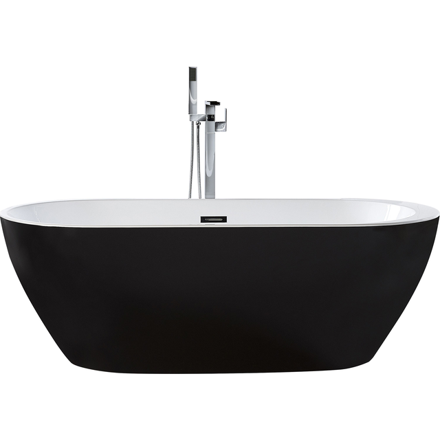 Badkar Nevis Svart/vit/silver, 75x150x58 cm - Vit,Svart