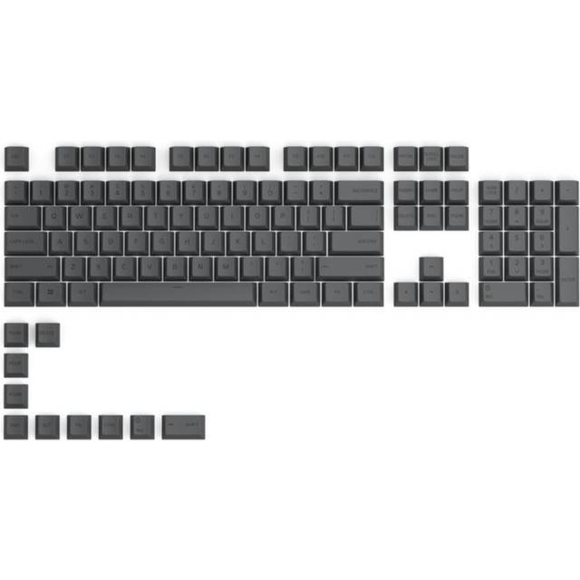 Glorious GPBT Keycaps - 115 PBT Keycaps, ISO, Nordic Layout, Black Ash
